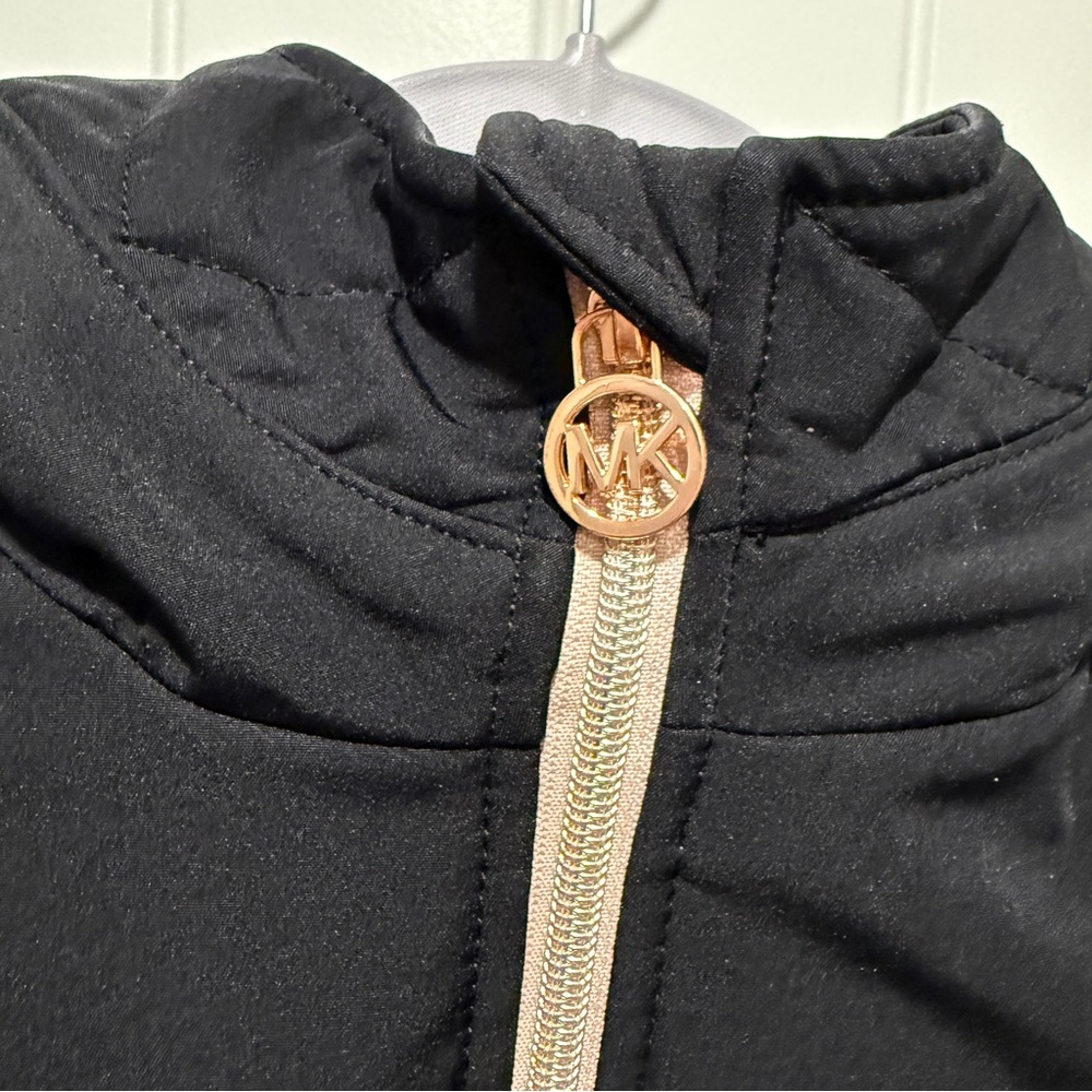 MICHAEL Michael Kors Girl Black Coat with Fur Lining - Picture 4 of 14